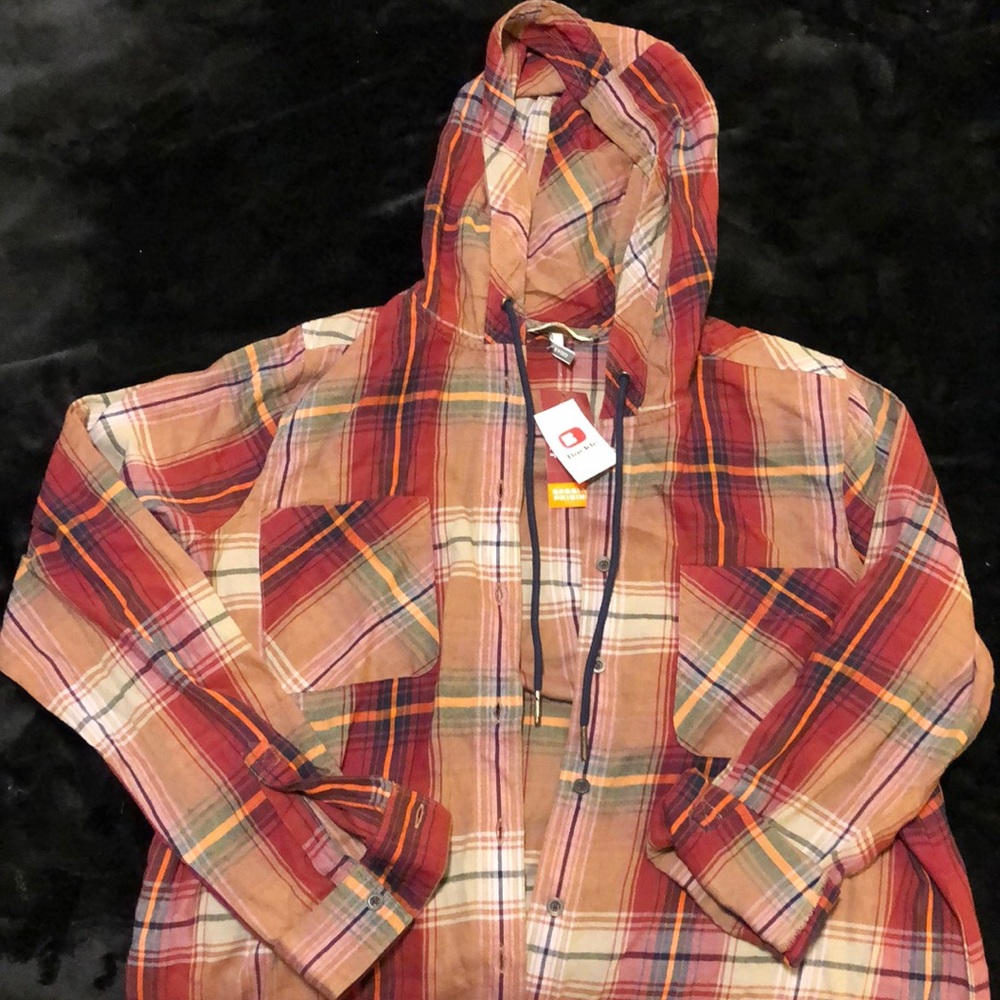 BKE Hooded Button Up